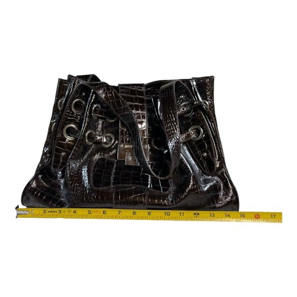 Jimmy Choo Ramona Handbag Purse Shoulder Bag Brown Alligator Croc Leather 15x10 - Picture 9 of 14